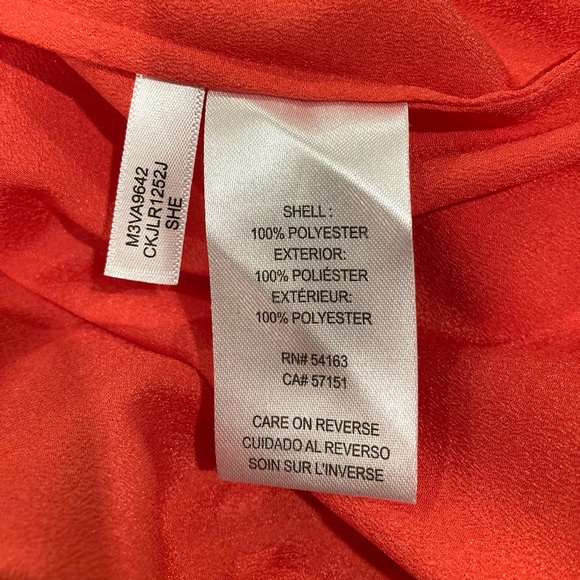 Calvin Klein Size L Coral Roll Tab Blouse - Picture 9 of 10